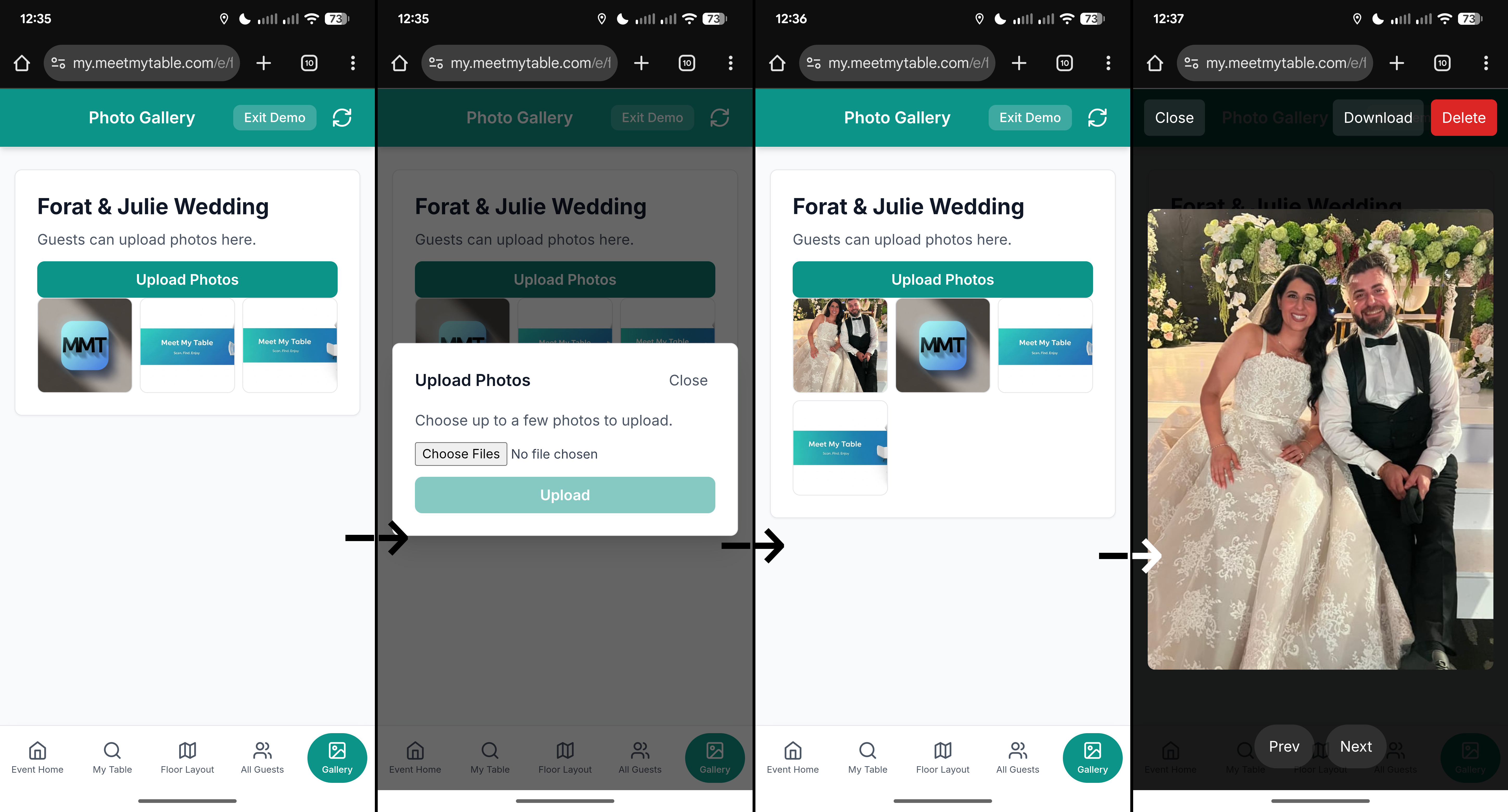 Photo gallery: guest-uploaded photo grid